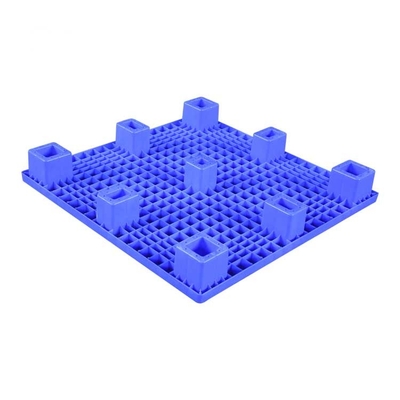 1000 X 1000 X 140 منصات بلاستيكية مسطحة العلوية تحميل HDPE الأزرق 600 كجم