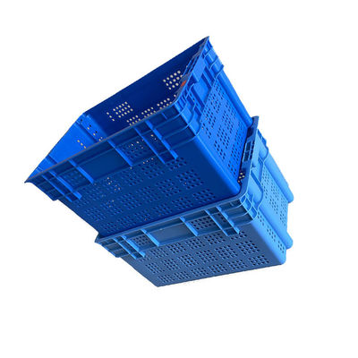 2Kg Blue HDPE صندوق المأكولات البحرية القابل للتكديس 600x400 شديد التحمل للسوق