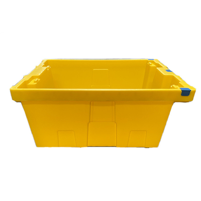 100٪ HDPE Yellow Moving Plastic Crate 600 X 400 X 275mm صندوق الاتحاد الأوروبي المتين شديد التحمل