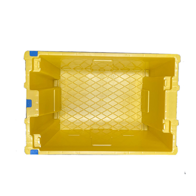 100٪ HDPE Yellow Moving Plastic Crate 600 X 400 X 275mm صندوق الاتحاد الأوروبي المتين شديد التحمل