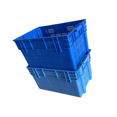 2Kg Blue HDPE صندوق المأكولات البحرية القابل للتكديس 600x400 شديد التحمل للسوق
