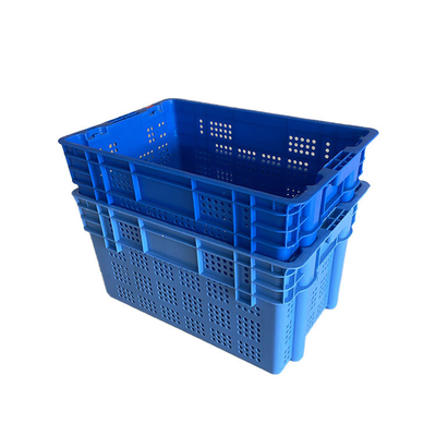 عشبي HDPE الغذاء البلاستيك صناديق الحمل الديناميكي 50 كجم مقاومة للأشعة فوق البنفسجية