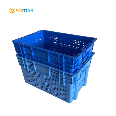 600 X 400 بلاستيك متحرك صندوق 100٪ HDPE أزرق طعام بلاستيك صنف Apple صناديق