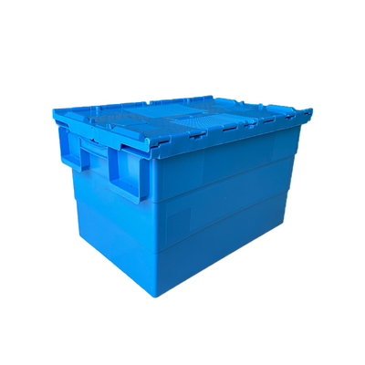 600x400x365mm بلاستيك متحرك صندوق مستودع تحميل 50Kg HDPE صناديق بلاستيكية